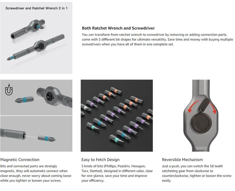 💥switchable screwdriver shape to adapt to various home repairs