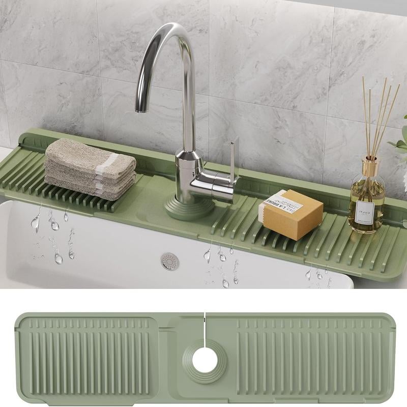 💖Kitchen Sink Faucet Mat, Silicone Folding Splash Guard