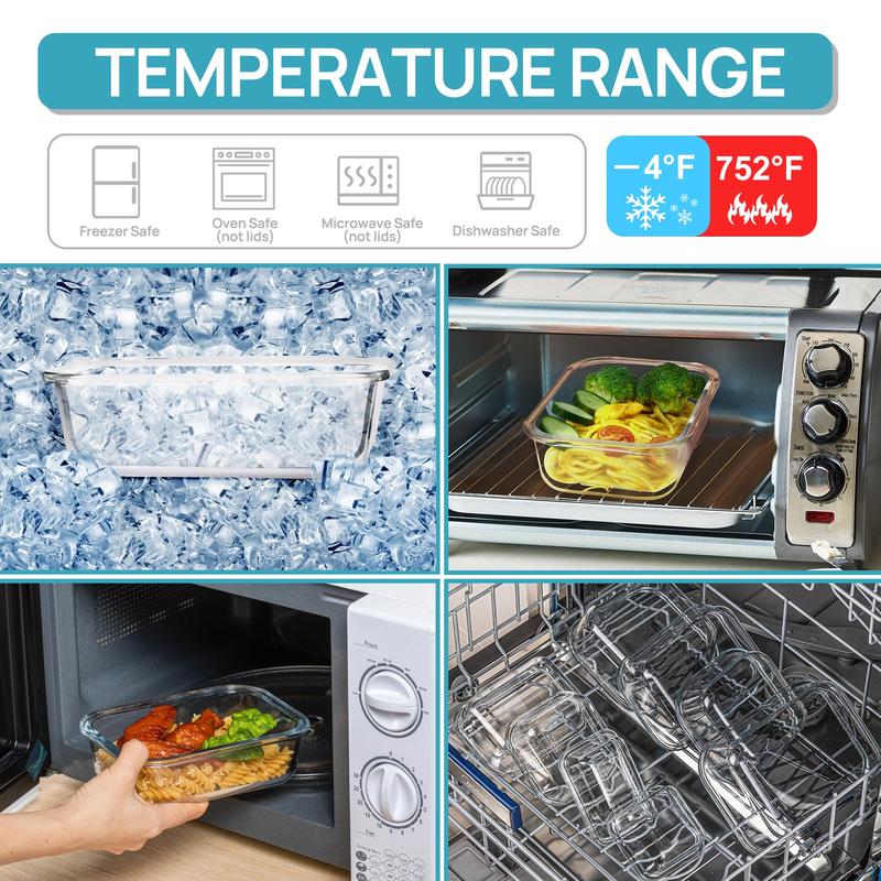 🔥18 Pack Glass Food Storage Containers with Lids🚨-Glass jars that are microwave, oven, and freezer safe!