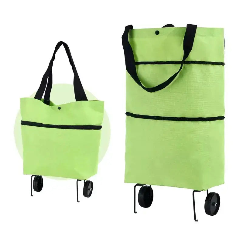 2-in-1 Foldable Shopping Cart Lightweight with Wheels