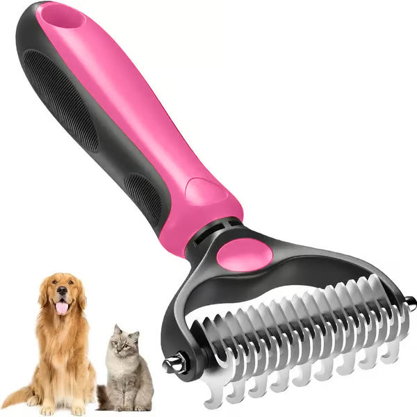 Professional Double-Sided Pet Grooming Rake