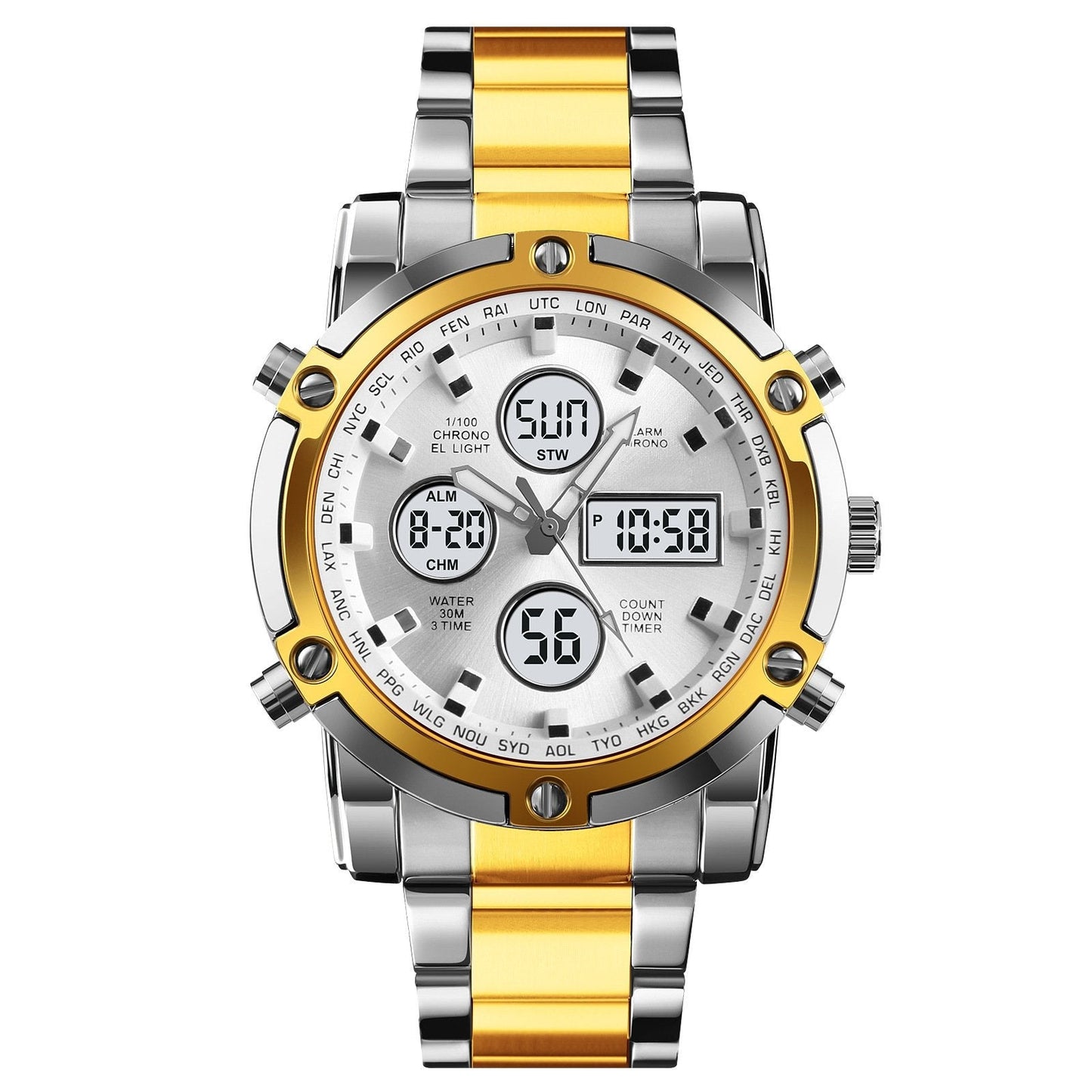 Reloj Militar Impermeable para Hombre – Analógico-Digital, Acero Inoxidable y Resistente a los Golpes 🛡️
