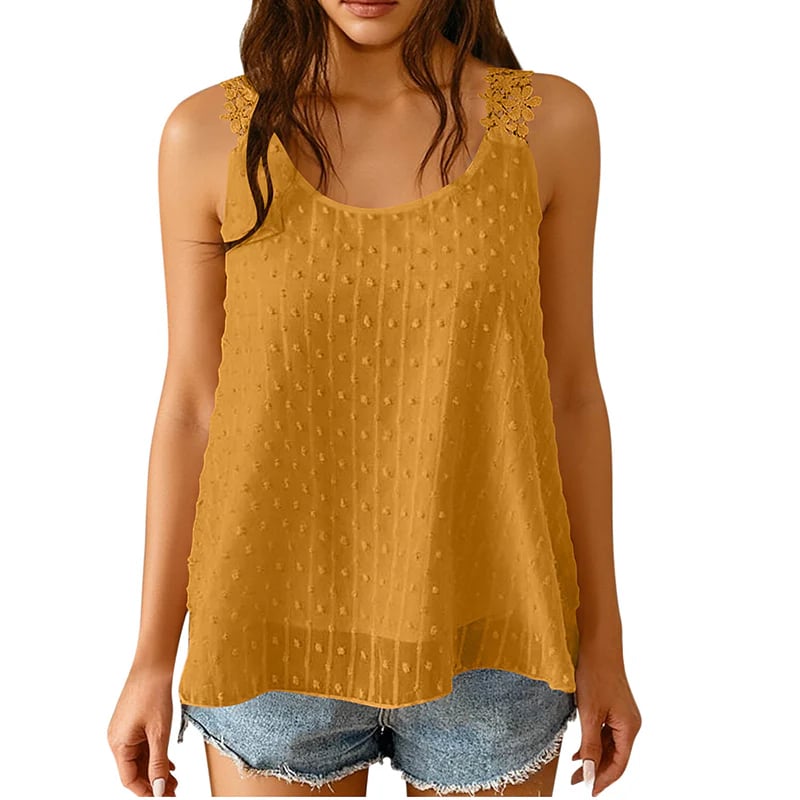 π 50% OFF NOW! β° Elegant Dot Lace Strap Tank Top β Soft & breathable β Delicate lace straps, flattering fit β perfect for layering or summer chic πΈ