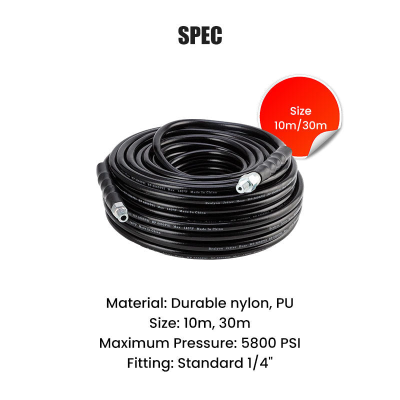 🚿 50% OFF NOW! ⚡ 5800 PSI Sewer Cleaning Kit – Rotating Nozzle, Reinforced Hose & Effective Pipe Unclogging 🛠️