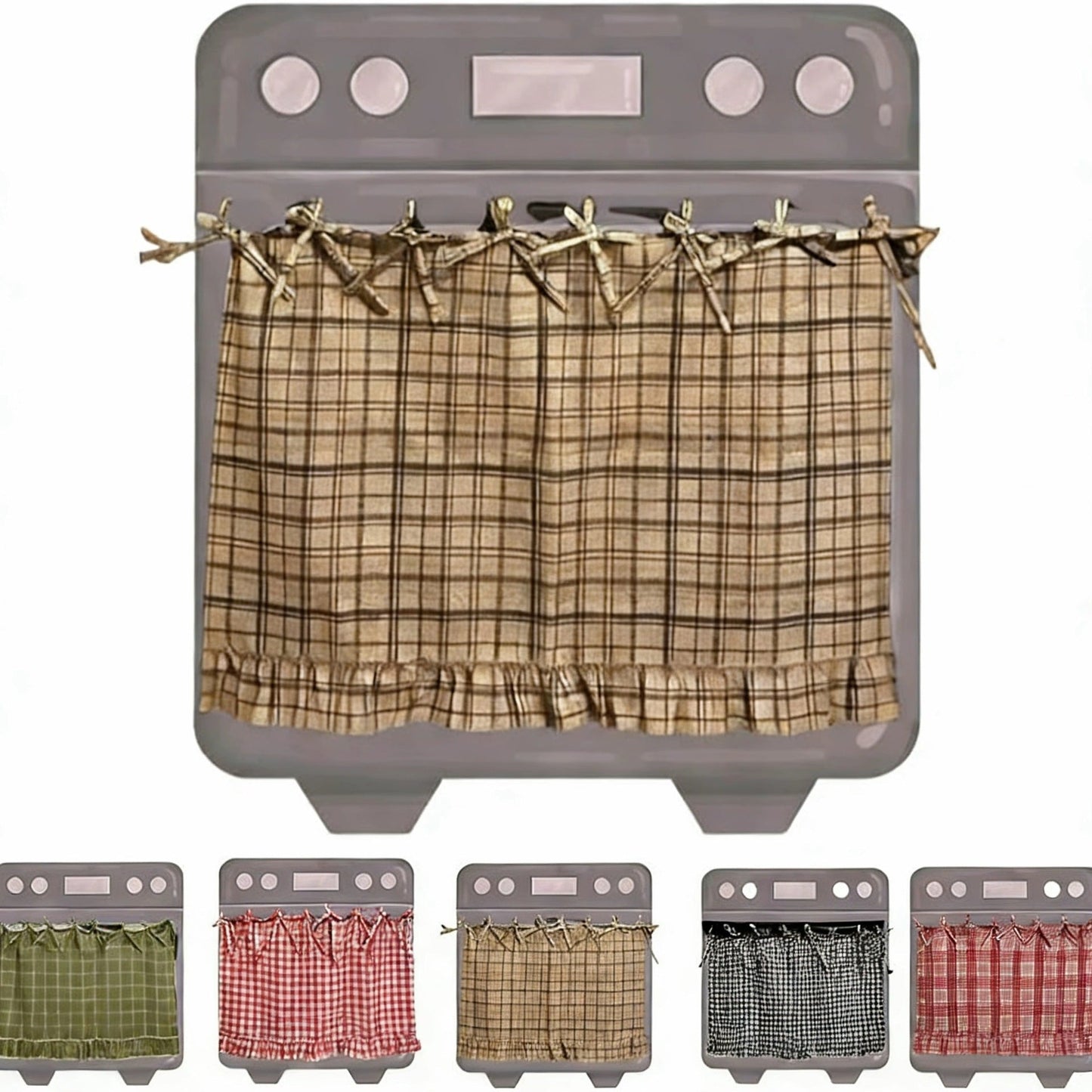 🧺 Handmade Oven Skirts | Farmhouse Kitchen Décor🔒 Heat-Resistant | 🎀 Effortless Install | ✨ Hide Clutter & Elevate Style