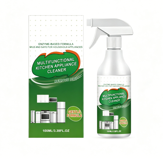 Multi-purpose kitchen grease cleaner, powerfully cleans stovetops, ovens, microwaves, and frying pans.