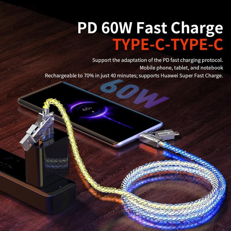🎁Four-in-One Colorful lights Data Cable