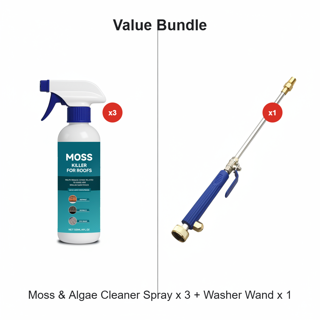 π§οΈ Multi-Surface Roof Moss & Algae Cleaner Spray β Spray, Rinse, and Watch It Shine! π β¨ Tough on moss, gentle on plants β a cleaner roof in minutes. πΏπ§
