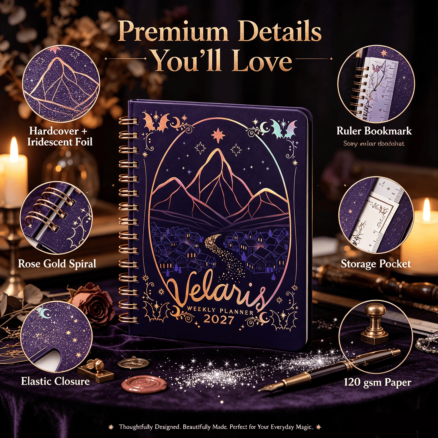 ๐ A Court of Thorns and Roses: Velaris 2027 Weekly Planner โจ Officially Licensed Fantasy Organizer