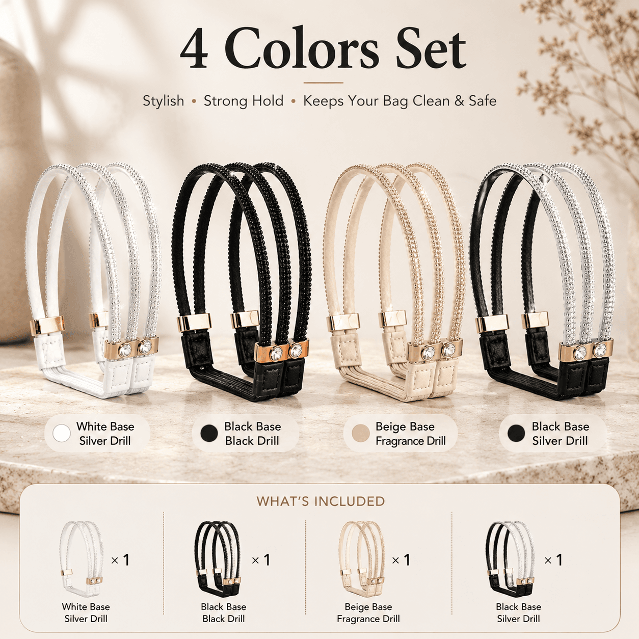 Anti-Slip Rhinestone Heel Straps