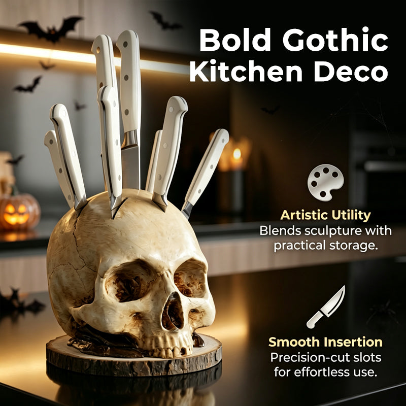 Funny Skull Knife Holder for Kitchen Storage