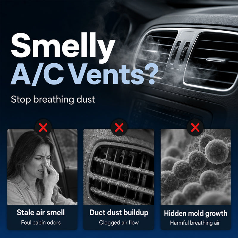 📢📢49% OFF !! ⏰Car Air Conditioner Foam Cleaner Deep Vent Odor Eliminator