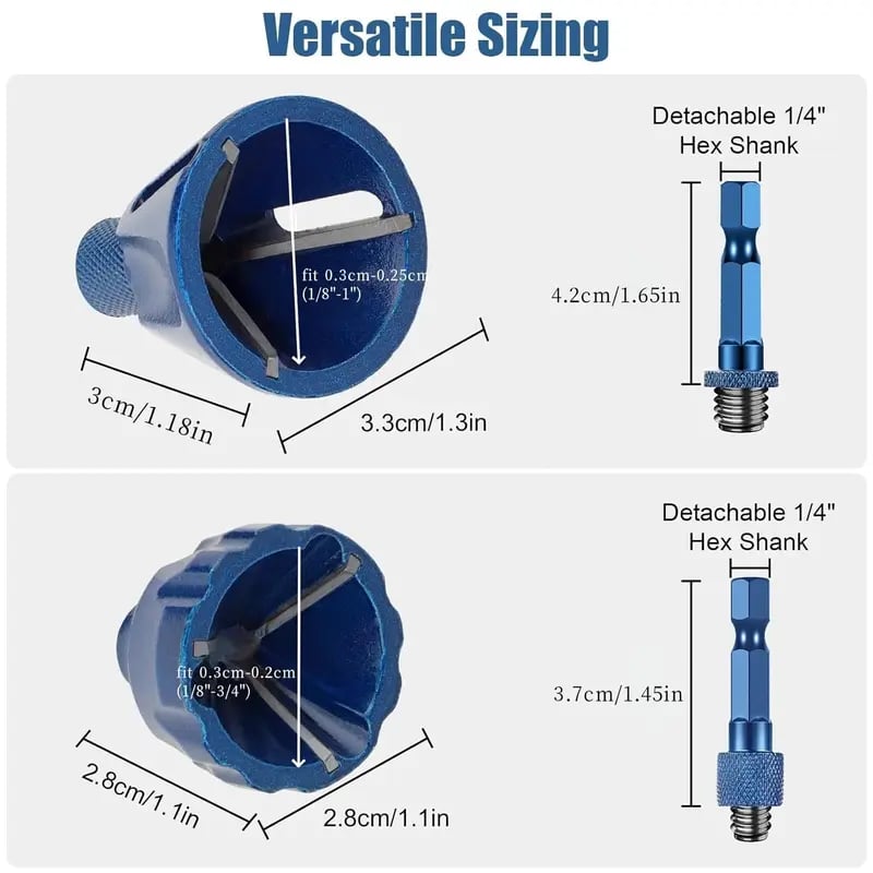 External Deburring Chamfer Tool – 3-Blade Tungsten Carbide Edge Trimmer