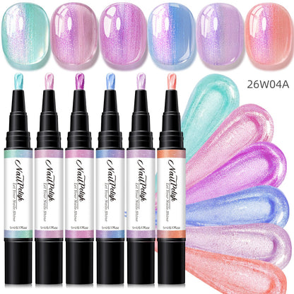6PCS One-Step Gel Nail Art Pen Set