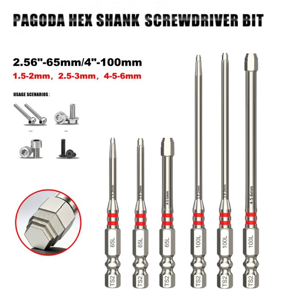 🥰 All-in-One Pagoda Hex Screwdriver Bit Set (6PCS)
