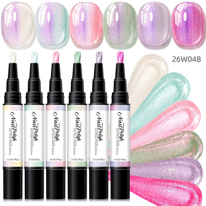 6PCS One-Step Gel Nail Art Pen Set