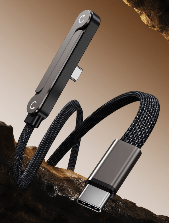240W Super Charge 360° Rotating Invisible Stand Detachable 2-in-1 Charging Cable