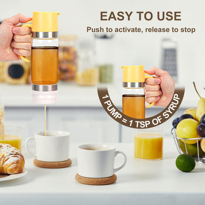 💥SALE 50% OFF🍯✨9oz No-Drip Glass Honey & Syrup Dispenser