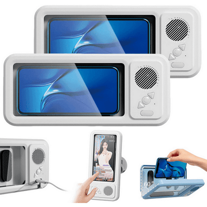 🔥Waterproof Bluetooth Shower Phone Holder - 480° Rotation with Speaker