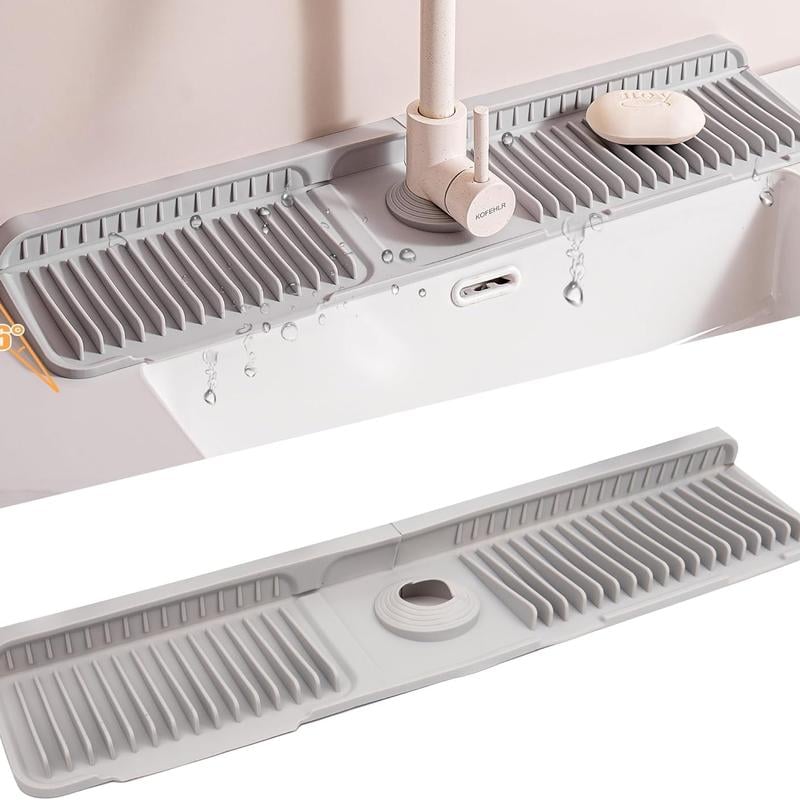 💖Kitchen Sink Faucet Mat, Silicone Folding Splash Guard