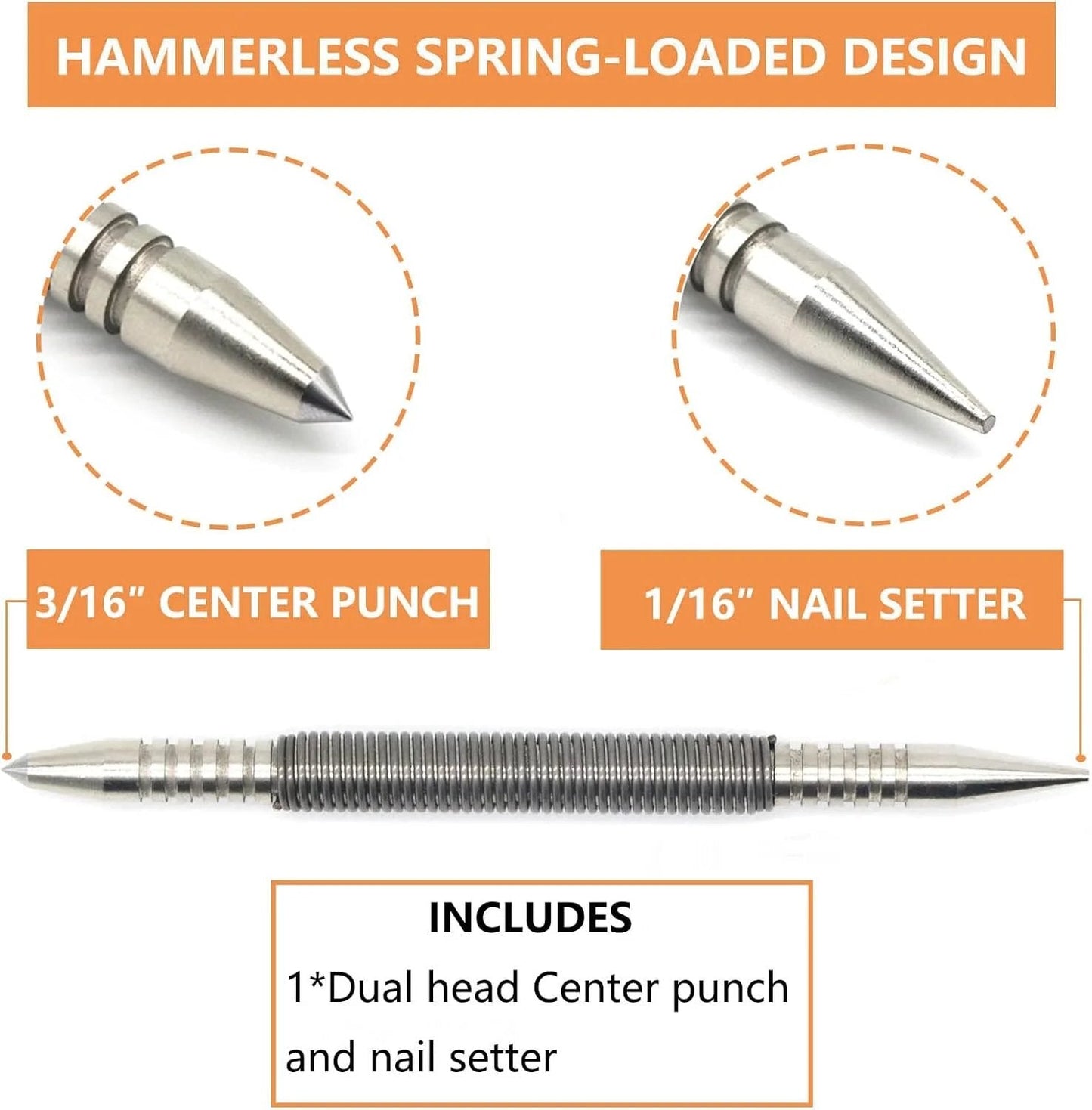 Spring Tool Nail.No more hammering, which can damage Hammerless Nail.