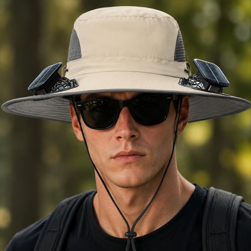 🔥Summer Hot Sale 49% OFF⚡-2026 New Ultralight Solar Fan Sun Fishing Hat-Solar & USB Charging🧢(Only 11oz)
