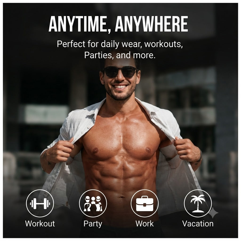 💪 3D Muscle Print T-Shirt – Funny Abs Graphic Party Tee