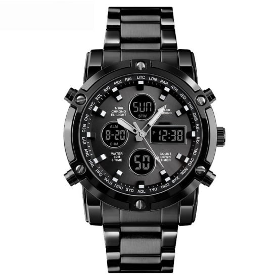 Reloj Militar Impermeable para Hombre – Analógico-Digital, Acero Inoxidable y Resistente a los Golpes 🛡️