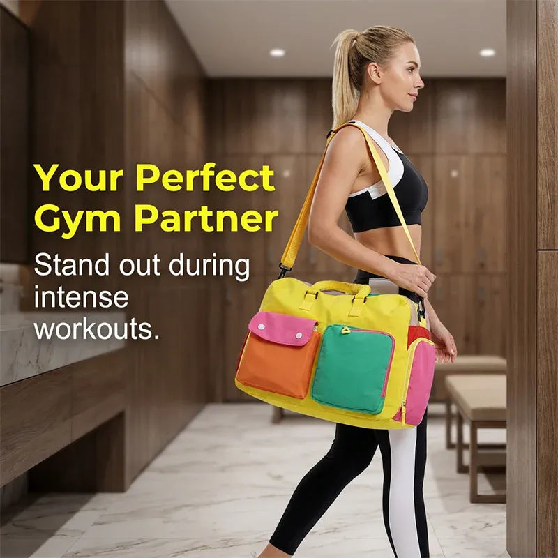 🔥Casual Color Block Overnight Bag
