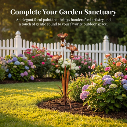 🏡Three Calla Lilies Garden Stake with Bells