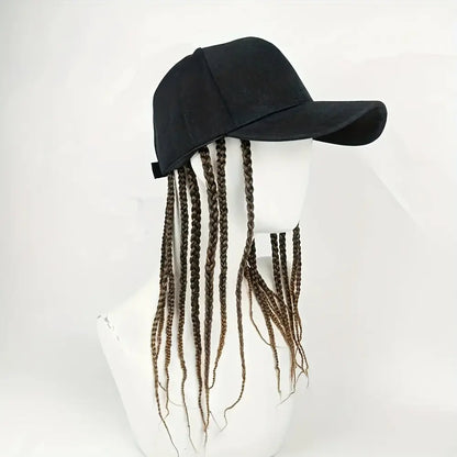 Braided Wig Baseball Cap – Snapback Hat with Attached Dreadlock Braids