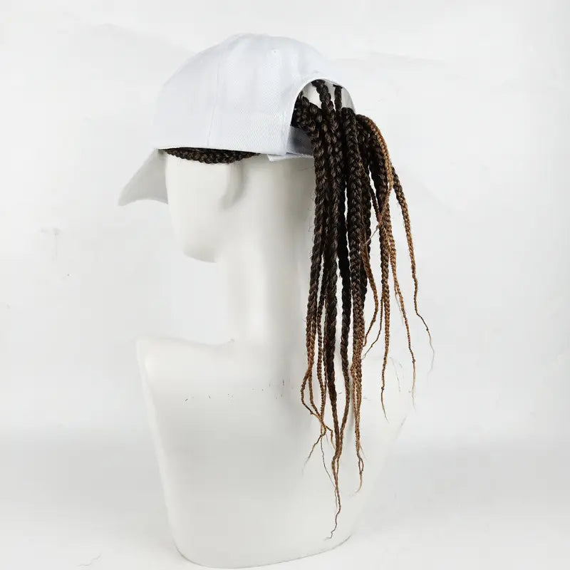 Braided Wig Baseball Cap – Snapback Hat with Attached Dreadlock Braids