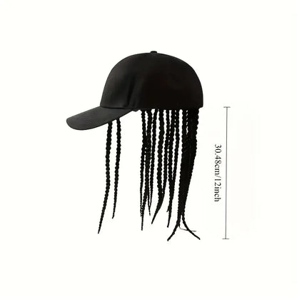 Braided Wig Baseball Cap – Snapback Hat with Attached Dreadlock Braids