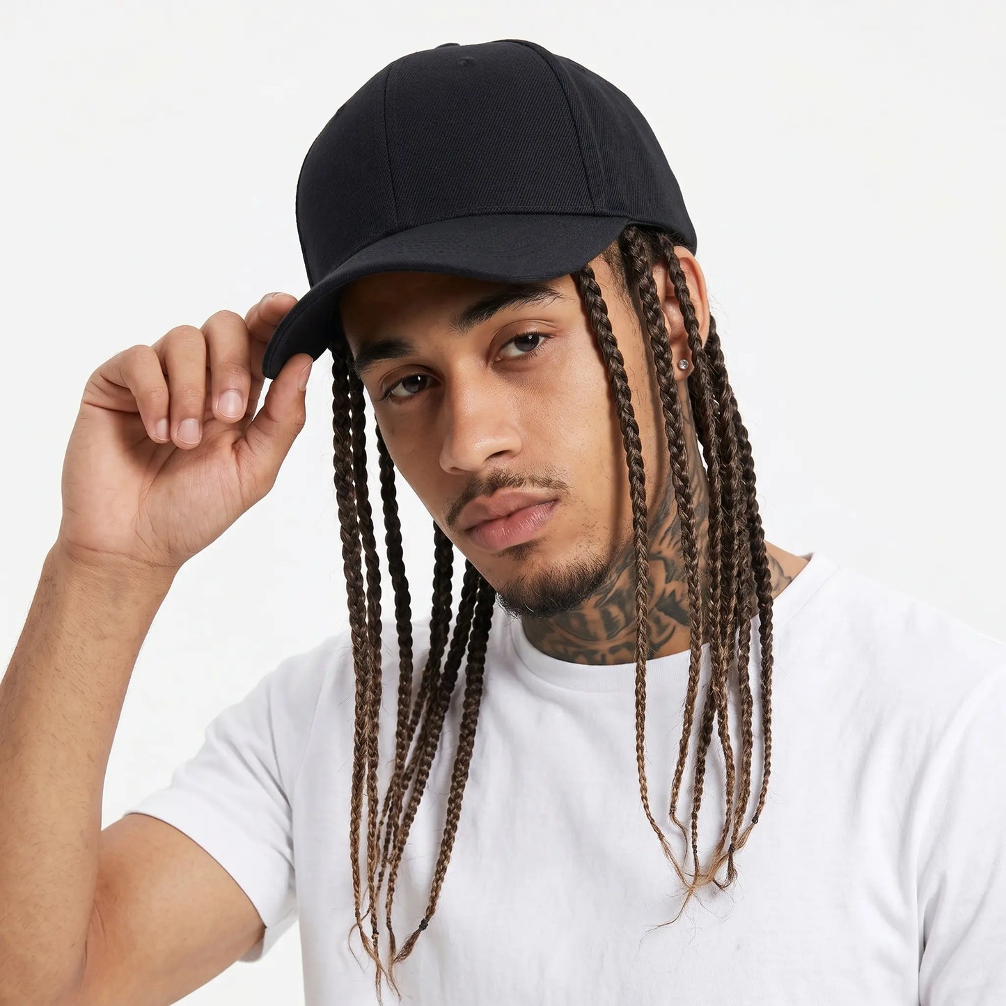 Braided Wig Baseball Cap – Snapback Hat with Attached Dreadlock Braids