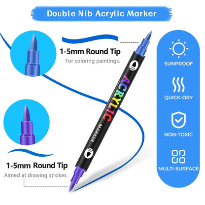 🔥Last Day Promotion-49%OFF - Dual Tip Acrylic Paint Pen Marker - 24/48Colors