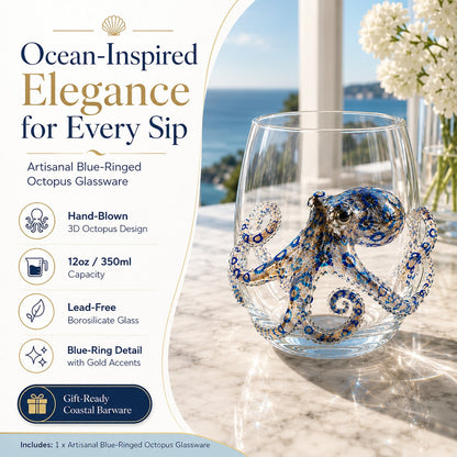 🔥HOT SALE🔥🌊Artisanal Blue Ringed Octopus Glassware