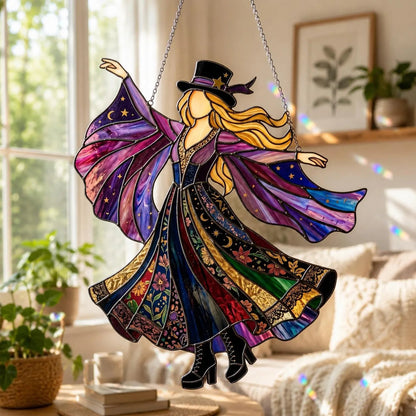 💥💃🤘 Handmade Stained Glass Spinning Suncatcher