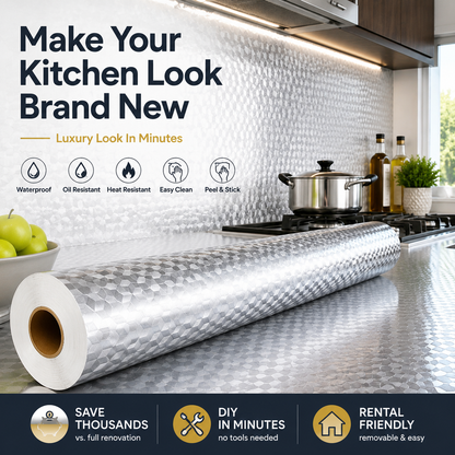 🔥 LAST DAY 50% OFF-Peel & Stick Kitchen Makeover Film – Waterproof DIY Countertop & Cabinet Cover