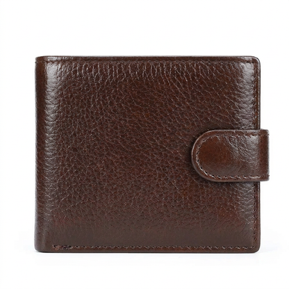Men's Top Grain Cowhide Leather Bifold Wallet – Classic Design, Ample Storage