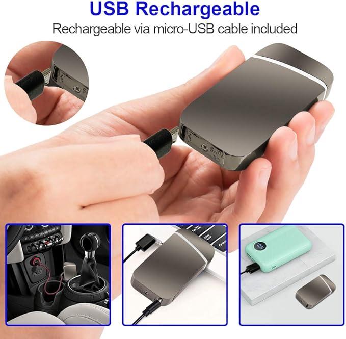 Metal Electric Lighter, Dual Arc, Windproof, LED Battery Indicator, Automatic Protection
