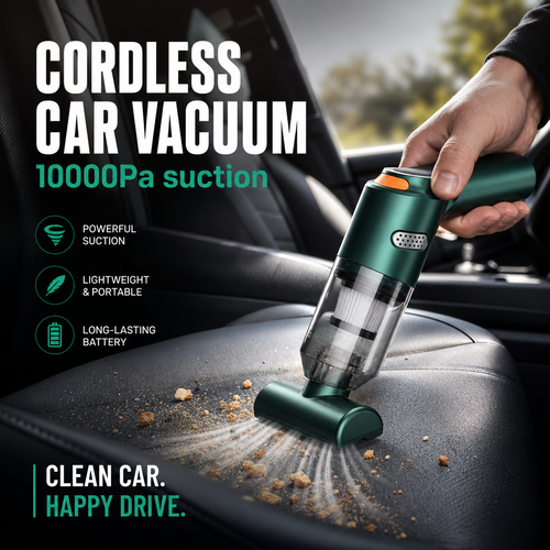 📢📢53% OFF !! ⏰ Cordless Car Vacuum – 10000Pa Suction & 4000mAh Battery 🚗