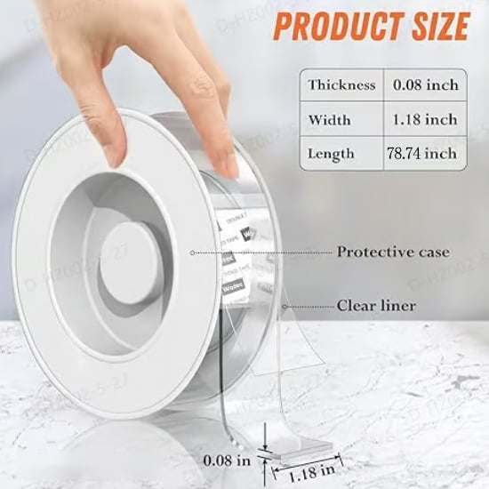 ✨✨Extra Large Double Sided Tape, Clear & Tough Nano Tape, Multipurpose Mounting Tape