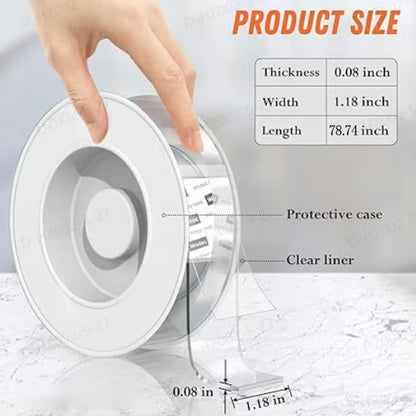 ✨✨Extra Large Double Sided Tape, Clear & Tough Nano Tape, Multipurpose Mounting Tape