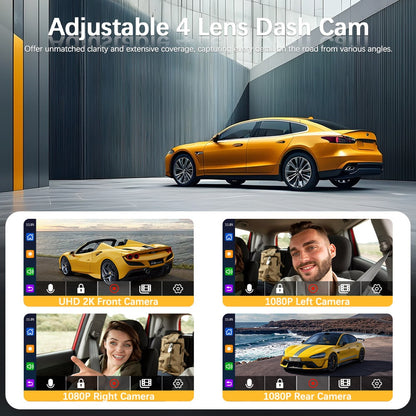 🔥360° Car DVR WiFi 4Channels Dash Cam Video Recorder