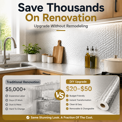 🔥 LAST DAY 50% OFF-Peel & Stick Kitchen Makeover Film – Waterproof DIY Countertop & Cabinet Cover