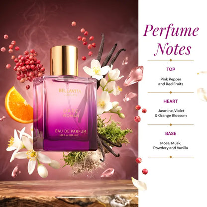 Bellavita Luxury DATE Woman Eau De Parfum 100ML | Romantic Women Perfume | Long Lasting Floral Fruity Fragrance