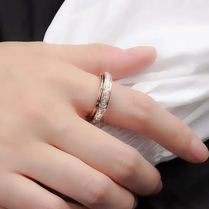 🎁Sparkling Spinning Ring, Relieves Anxiety, Symbolizes Vows & Luck, Waterproof & Fade-Resistant