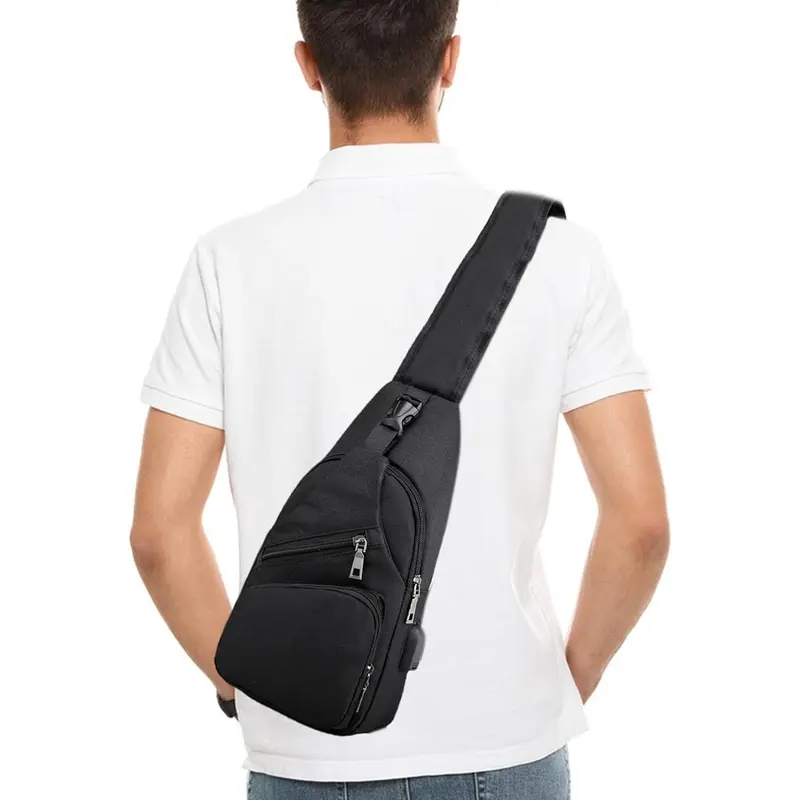 Men's Waterproof Oxford Sling Chest Bag for Travel & Daily Use