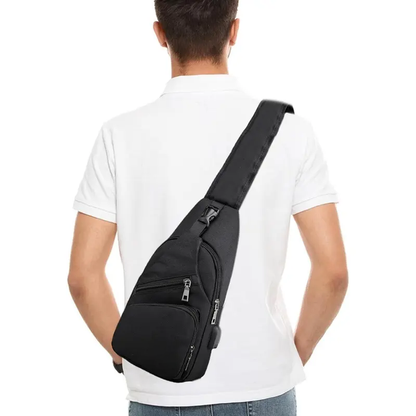 Men's Waterproof Oxford Sling Chest Bag for Travel & Daily Use