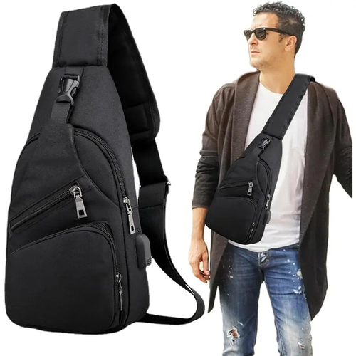 Men's Waterproof Oxford Sling Chest Bag for Travel & Daily Use